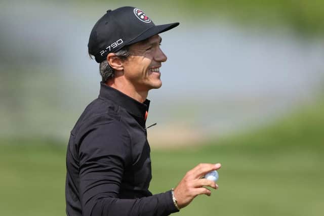 Thorbjorn Olesen acknowledges the crowd on the ninth green during the first round of the Betfred British Masters hosted by Danny Willett at The Belfry in Sutton Coldfield. Picture: Richard Heathcote/Getty Images.