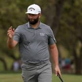 Jon Rahm reacts after making birdie on day two of the WGC--Dell Technologies Match Play at Austin Country Club in Texas. Picture: Harry How/Getty Images.