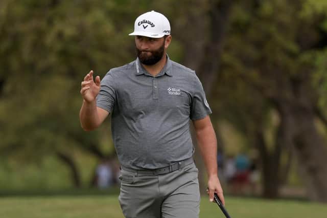 Jon Rahm reacts after making birdie on day two of the WGC--Dell Technologies Match Play at Austin Country Club in Texas. Picture: Harry How/Getty Images.