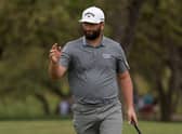 Jon Rahm reacts after making birdie on day two of the WGC--Dell Technologies Match Play at Austin Country Club in Texas. Picture: Harry How/Getty Images.