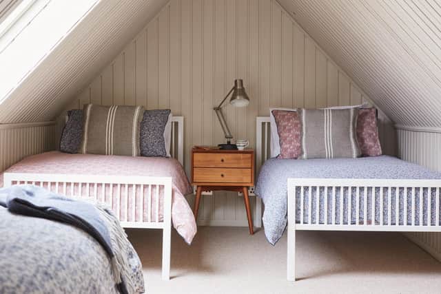 A bedroom in the rafters at Chapel Cottage, Kirnan Estate. Pic: Contributed