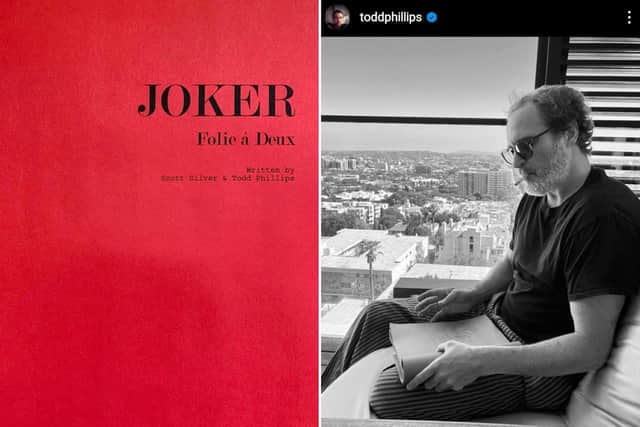 Todd Phillips put teased the release of his Joker sequel by posting these two photos on his Instagram. Cr: Instagram