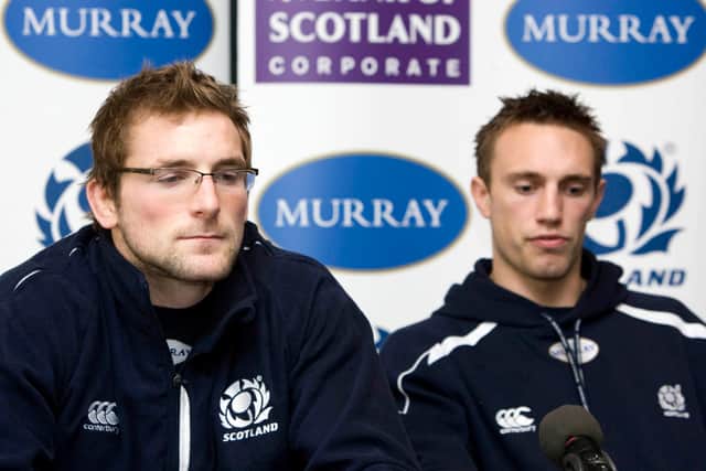 John Barclay and Mike Blair were Scotland team-mates but Blair recalls a feisty run-in with the forward during a memorable Edinburgh v Glasgow encounter. Picture: Craig Watson/SNS