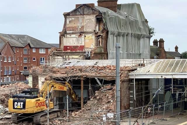 The Ayr Station Hotel has been demolished following a fire - but campaigners says more protection is needed to save such historic buildings. PIC: Contributed.