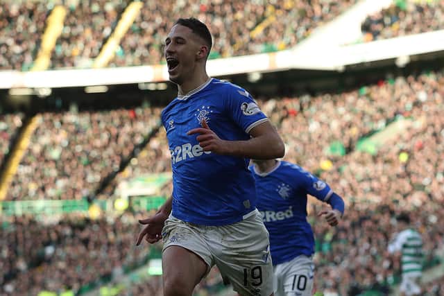 Nikola Katic, pictured celebrating his winning goal at Celtic Park in December 2019, is closing in on a return to action after recovering from a serious knee injury. (Photo by Ian MacNicol/Getty Images)
