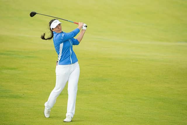 Kelsey MacDonald in action during the final round of the Trust Golf Women's Scottish Open at Dumbarnie Links. Picture: Tristan Jones