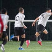 Josh Campbell wheels away after netting the goal that took Edinburgh City to the League One play-off final
