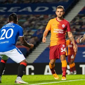 James Tavernier celebrates making it 2-0 for Rangers against Galatasaray at Ibrox, his seventh goal in as many games (Photo by Alan Harvey / SNS Group)