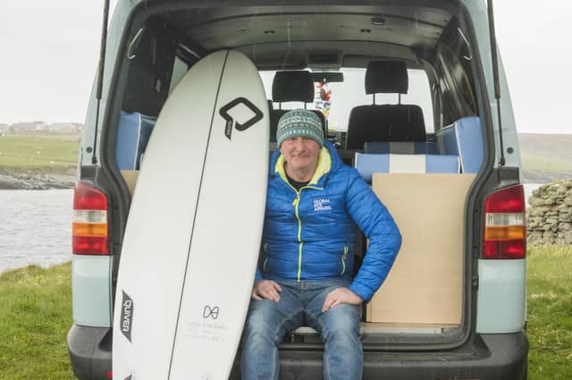 Vince Attfield, one of the original Shetland surfers PIC: Dave Donaldson