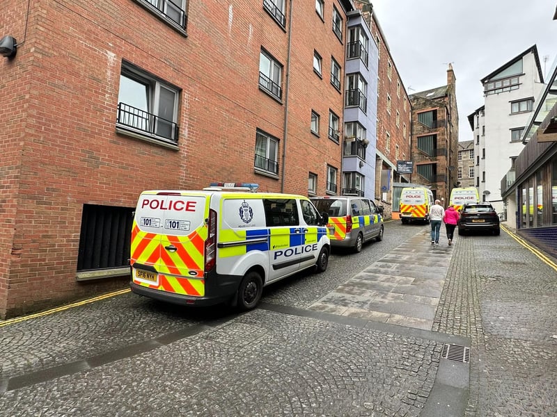 Outside the SNP office in the Scottish Capital, officers are stood guard in the entrance and others have been entering and leaving the building.

There are four police vans and at around five unmarked police cars outside the Jackson’s Entry building, of which the party headquarters is on the third floor.