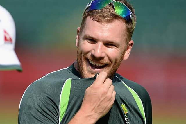 Aaron Finch of Australia. (Photo by Gareth Copley/Getty Images)