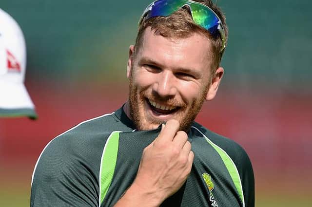Aaron Finch of Australia. (Photo by Gareth Copley/Getty Images)