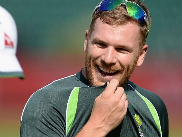 Aaron Finch of Australia.  (Photo by Gareth Copley/Getty Images)
