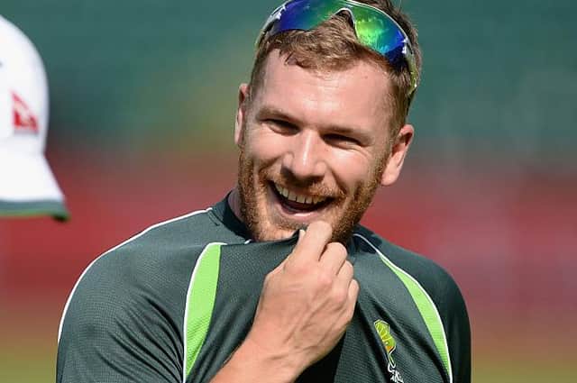 Aaron Finch of Australia.  (Photo by Gareth Copley/Getty Images)