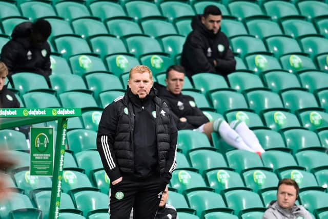 Neil Lennon watched his side lose 2-0 to Rangers on Saturday. Picture: SNS