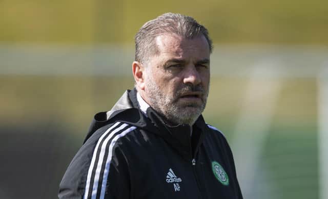 Ange Postecoglou says he cannot envisage a scenario  where his Celtic would ever play for a draw at home - even as he accepts  his team merely preserving their six-point league lead over Rangers with a point in their final derby meeting this Sunday would be "positive" with only three games to follow in the championship.  (Photo by Craig Foy / SNS Group)