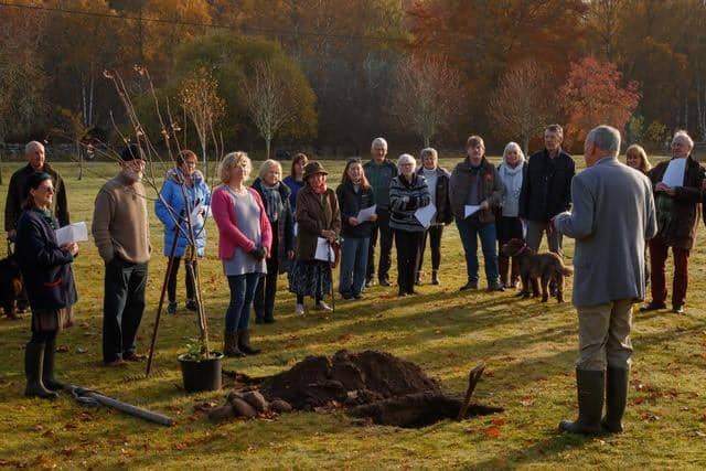 Residents of Birse parish planted a platinum-berried Rowan Tree in memory of The Queen.