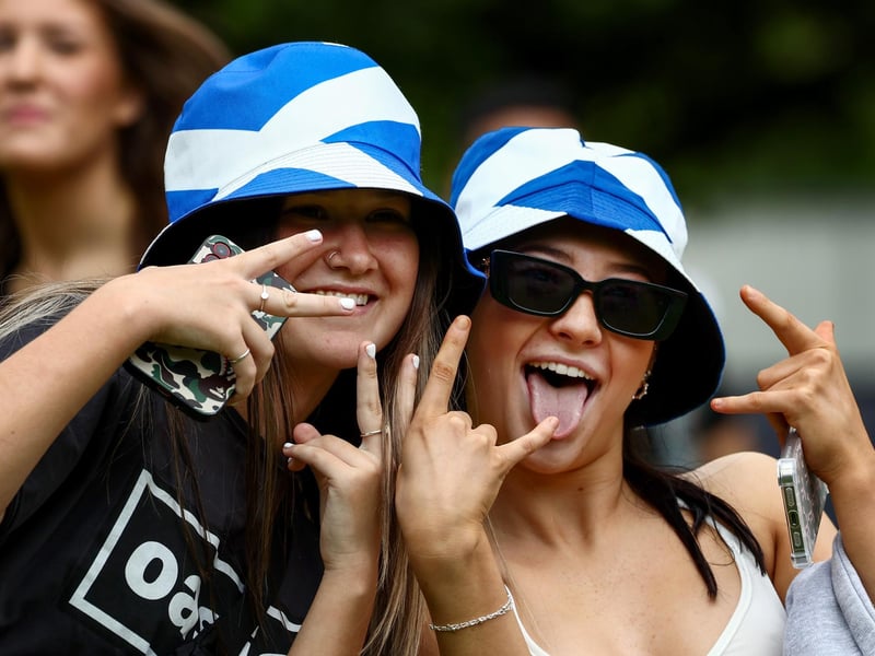 Festival goers arrive at TRNSMT Festival 2024 at Glasgow Green