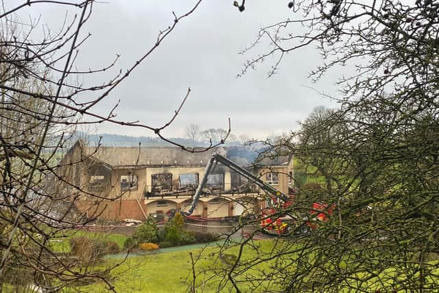 Fire at Uphall Golf Club in West Lothian picture: Lisa Ferguson/JPI Media