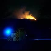 Fire crews were on the scene at Arthur's Seat last night. Photo by Annabelle Gauntlet.