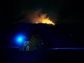 Fire crews were on the scene at Arthur's Seat last night. Photo by Annabelle Gauntlet.