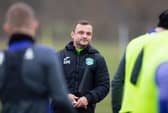 Hibs head coach Shaun Maloney during a recent Hibs training session.