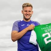 New Hibernian signing James Scott is pictured  at the Hibernian Training Centre on August 20, 2021, in Tranent, Scotland. (Photo by Ross MacDonald / SNS Group)