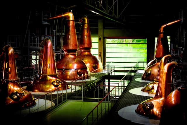 Stills at the Hakushu distillery in Japan resemble those used in Scotch whisky. Picture: Christopher Jeney/Beam Suntory