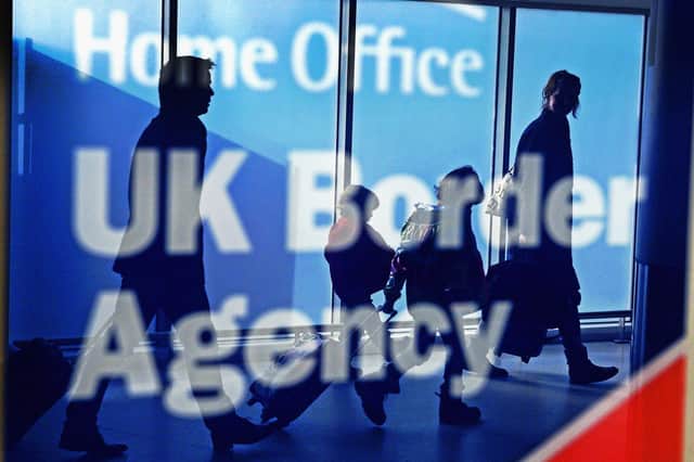 Immigration and border control signs at Edinburgh Airport. Picture: Jeff J Mitchell/Getty Images