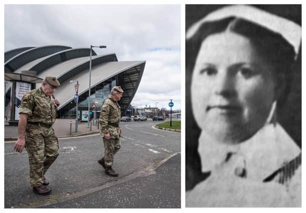 The army set up the new temporary hospital at Glasgow's SEC which has been named NHS Louisa Jordan after the Glasgow-born sister who served and died during World War One. PIC: John Devlin/Contributed.