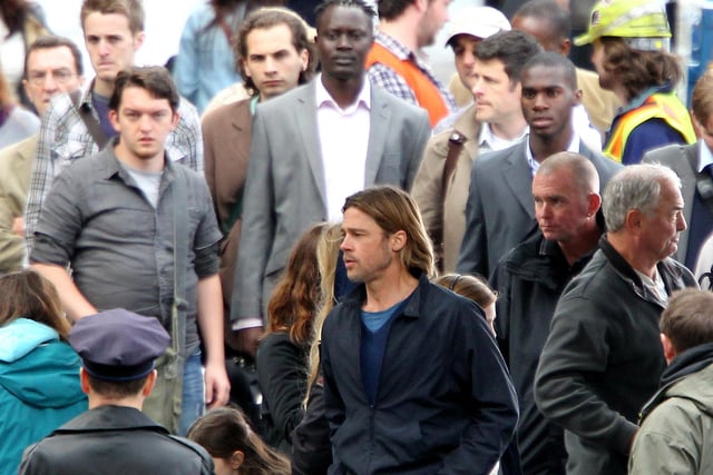 The Hollywood blockbuster World War Z features scenes that were shot in the centre of Glasgow. The cast and crew of 1,200, including the famous Brad Pitt, were involved in shooting scenes at Glasgow George Square.