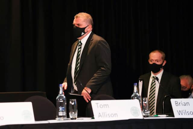 Postecoglou received a rapturous applause at the Celtic AGM. (Photo by Craig Williamson / SNS Group)