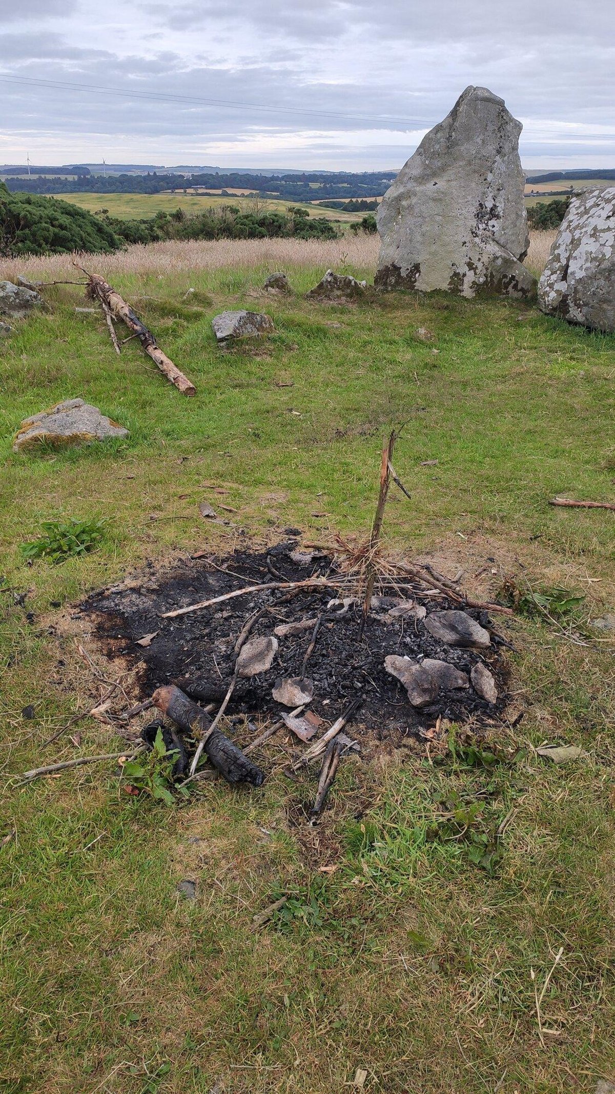 Bonfire damages Scottish stone circle as campers drawn to ancient site