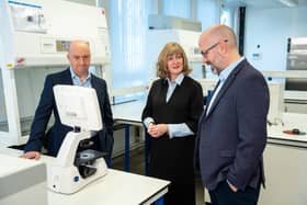 Paul Callaghan of the Scottish National Investment Bank, Clare Wareing of Cumulus Oncology and Andrew McNeill, Eos Advisory.