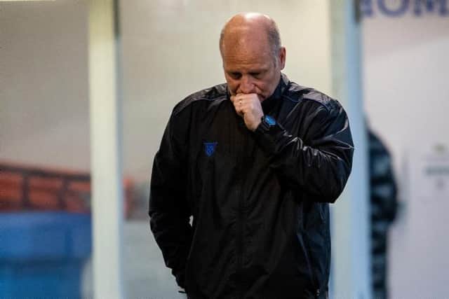 Morton manager Gus MacPherson left the club following Saturday's draw against Ayr, led by former Ton boss Jim Duffy. (Photo by Ross MacDonald / SNS Group)