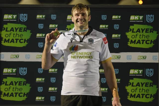 Glasgow Warriors' Richie Gray was a worthy winner of the player of the match award against Edinburgh. (Photo by Ross MacDonald / SNS Group)