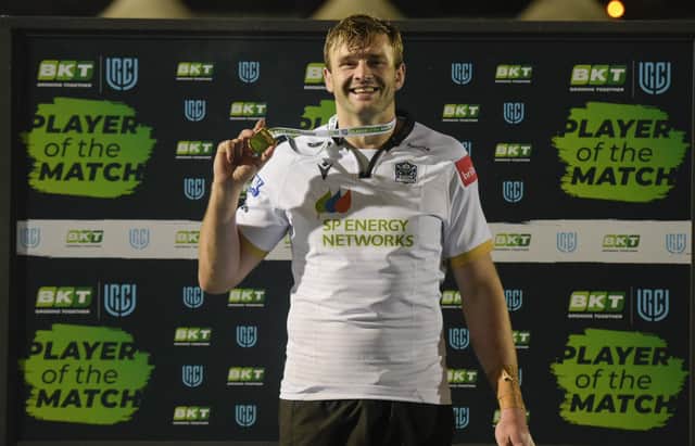 Glasgow Warriors' Richie Gray was a worthy winner of the player of the match award against Edinburgh. (Photo by Ross MacDonald / SNS Group)