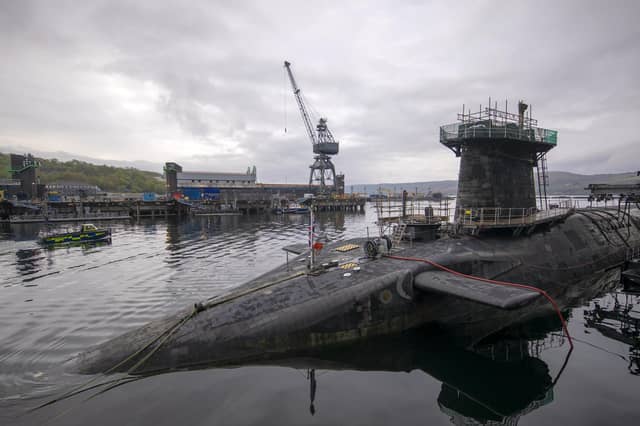 The Vanguard-class submarine HMS Vigilant, one of the UK's four nuclear warhead-carrying submarines at HM Naval Base Clyde, Faslane (Picture: James Glossop/AFP via Getty Images)