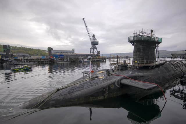 The Vanguard-class submarine HMS Vigilant, one of the UK's four nuclear warhead-carrying submarines at HM Naval Base Clyde, Faslane (Picture: James Glossop/AFP via Getty Images)