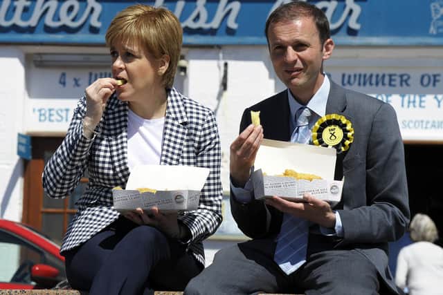 Stephen Gethins, pictured with his onetime SNP boss Nicola Sturgeon, in 2017 