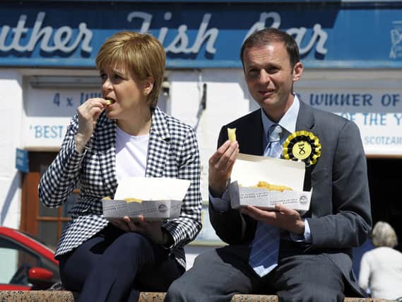 Stephen Gethins, pictured with his onetime SNP boss Nicola Sturgeon, in 20177 (Picture: Andy Buchanan/FP via Getty Images)