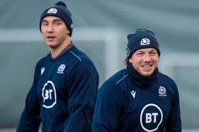 Jamie Ritchie, left, and Hamish Watson have adapted quickly to the new breakdown guidelines. Picture: Ross Parker/SNS