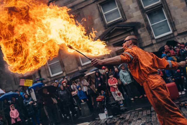The Royal Mile is normally thronged with festivalgoers and Fringe performers in August.