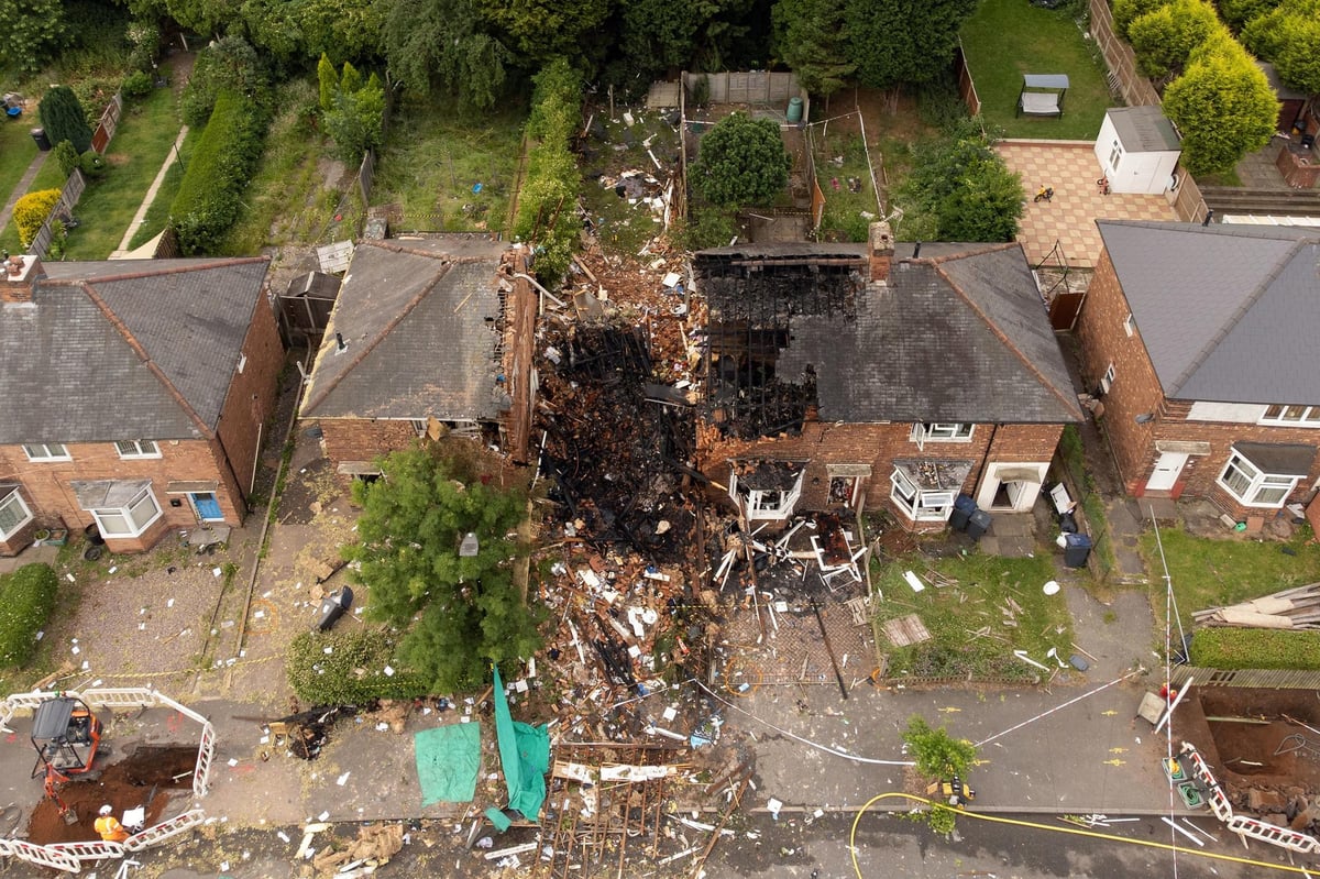 Woman found dead and man in life-threatening condition and house destroyed after a gas explosion