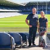 Gregor Townsend and Zoe Smith, widow of former Scotland international Tom Smith.