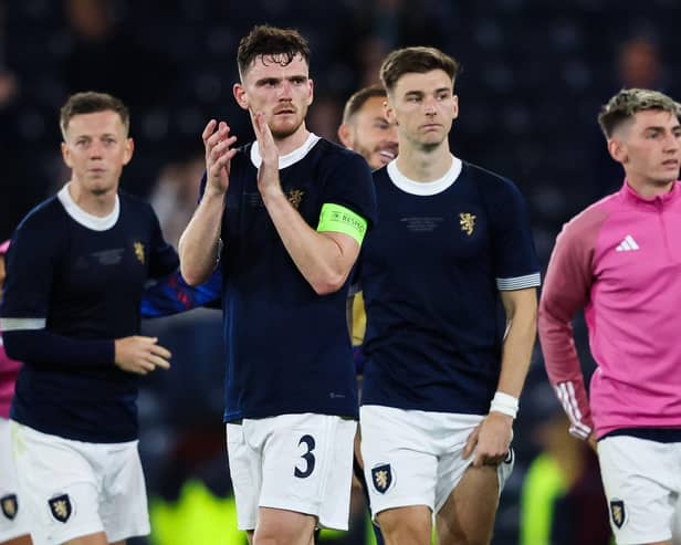 Scotland captain Andy Robertson after the 3-1 defeat to England at Hampden on Tuesday. (Photo by Ross MacDonald / SNS Group)