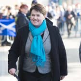 Scottish Conservatives leader Ruth Davidson arrives at a Six Nations match between Scotland and England at BT Murrayfield in 2018.