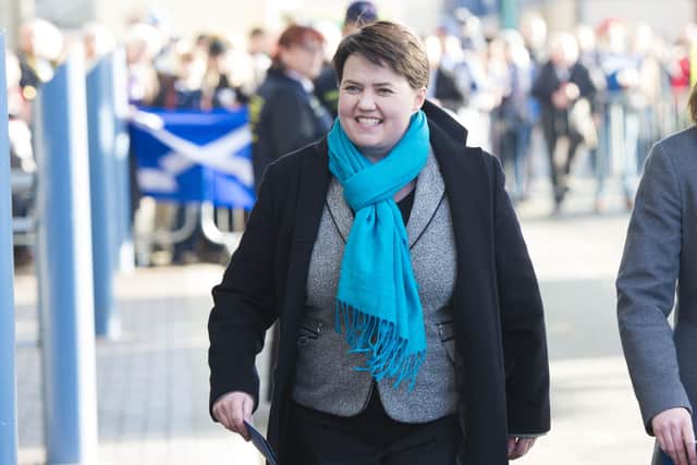 Scottish Conservatives leader Ruth Davidson arrives at a Six Nations match between Scotland and England at BT Murrayfield in 2018.
