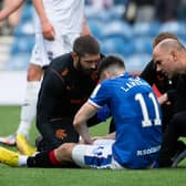 Rangers' Tom Lawrence will miss the Old Firm match against Celtic on Saturday.