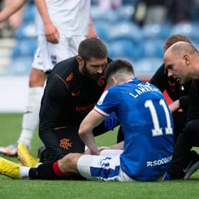 Rangers' Tom Lawrence will miss the Old Firm match against Celtic on Saturday.